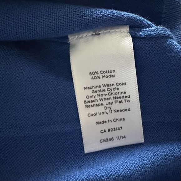 Talbots Woman Blue Knit Cardigan Sweater NWT Plus Size 3X Crop Open Front Boxy - Picture 7 of 7